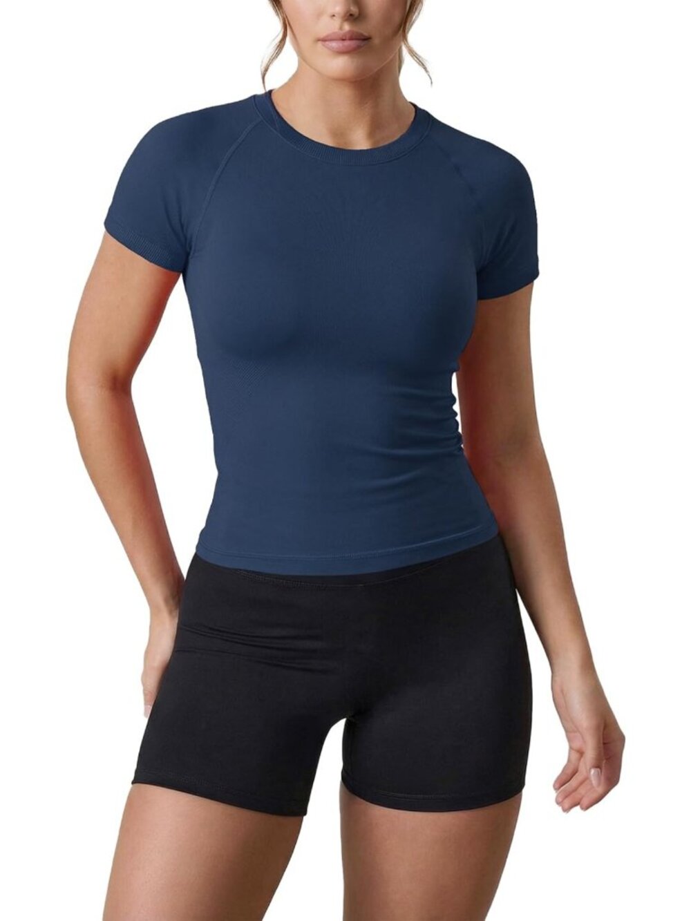 Seamless Short Sleeve Slim Fit Workout Top for Women - Comfortable Activewear